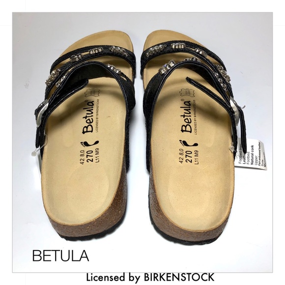 BETULA Black Embossed Leather Ruby Sandals NEW - Picture 4 of 6